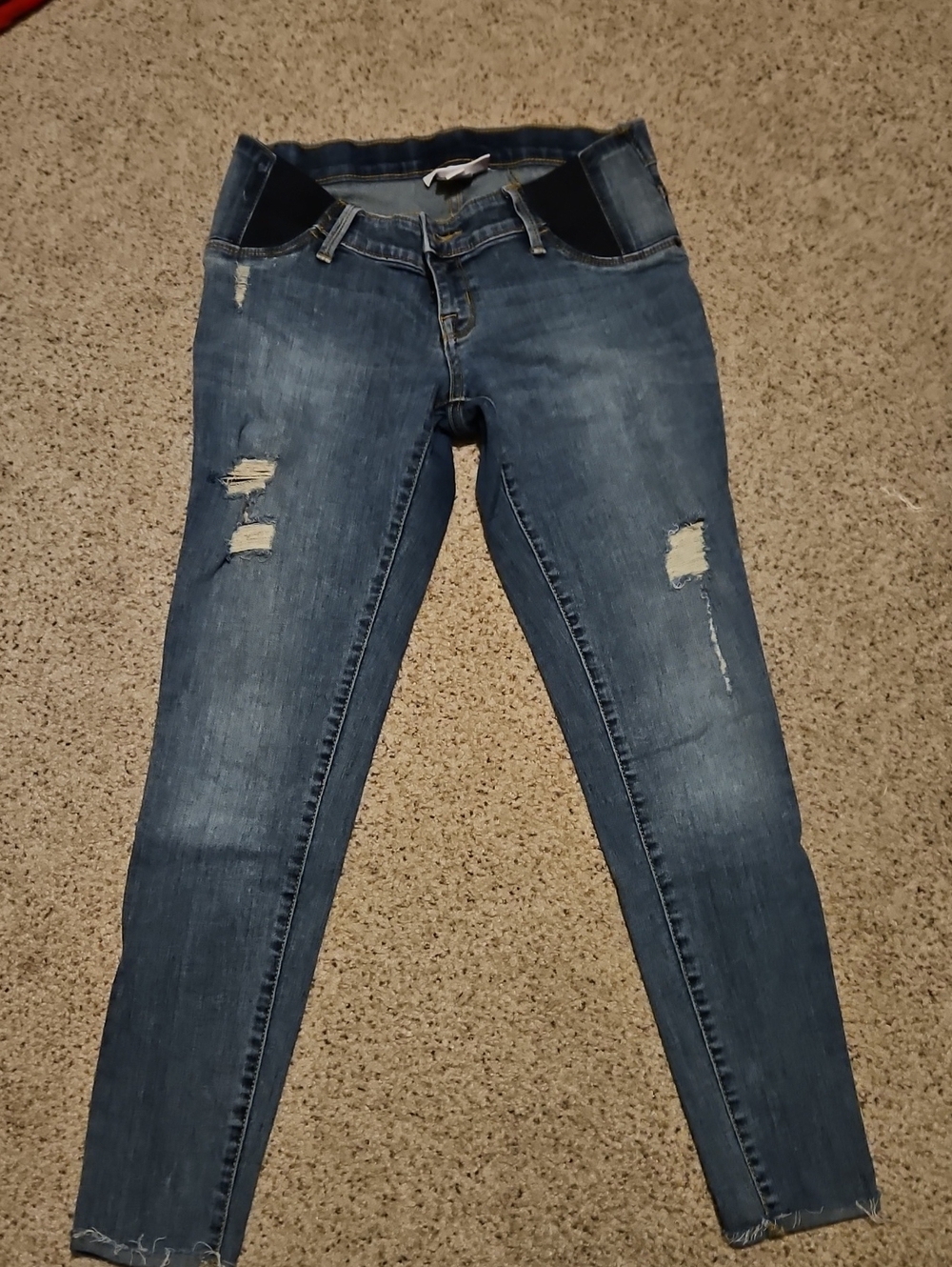 Isabel Maternity by Ingrid & Isabel Distressed Blue Skinny Jeans